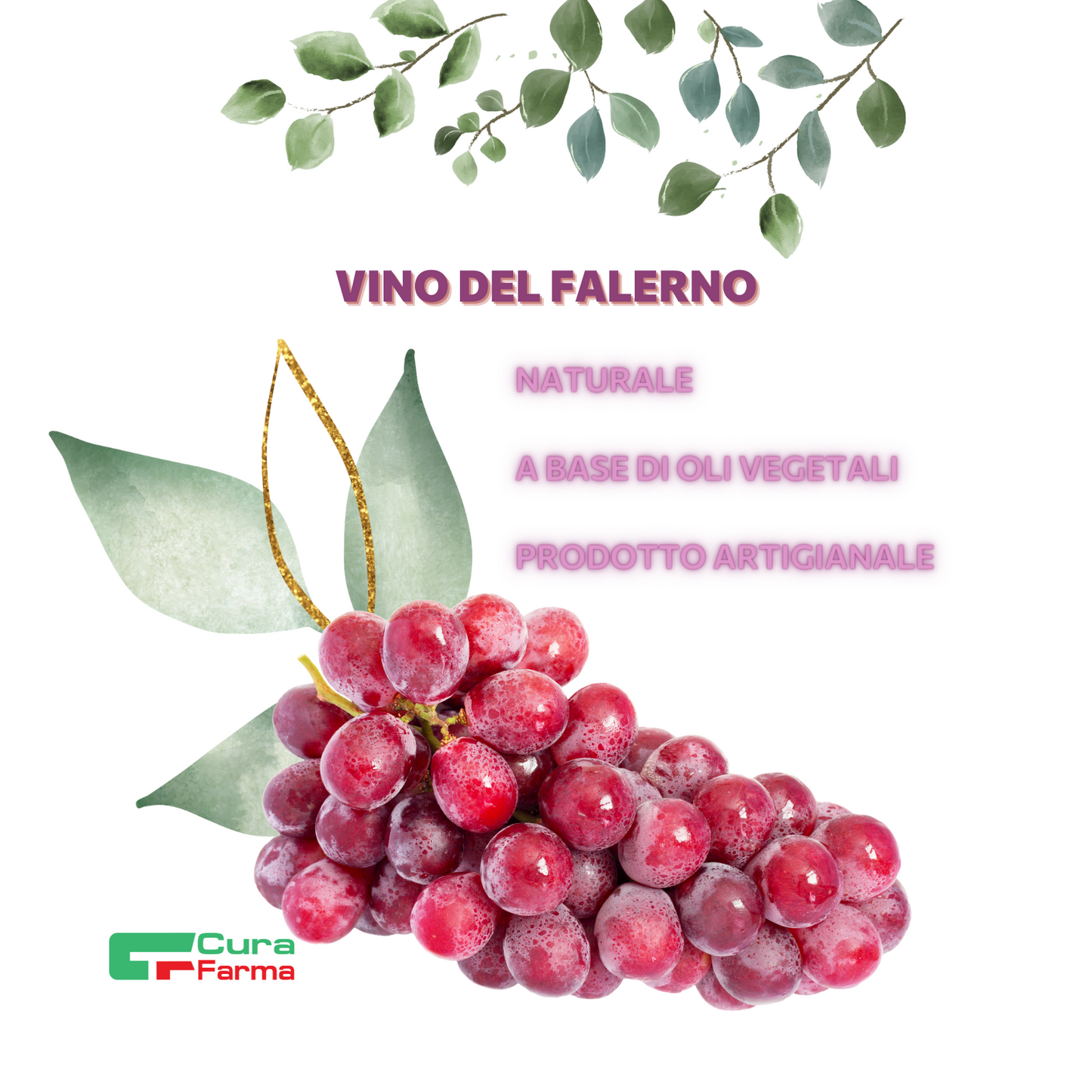 Sapone VINO FALERNO Naturale 3 SAPONETTE OLIO 100% Vegetale 3x150g Made in Italy