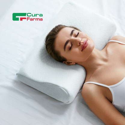 Cuscino MEMORY FOAM Ortopedico per CERVICALE Traspirante LAVABILE 100% Comfort
