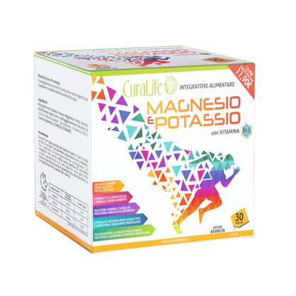 CuraLife Magnesio Potassio INTEGRATORE Alimentare Vitamina B12 | ARANCIA